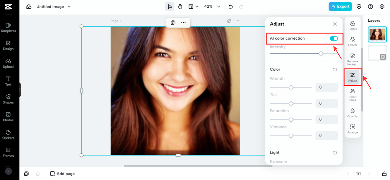 AI color correction