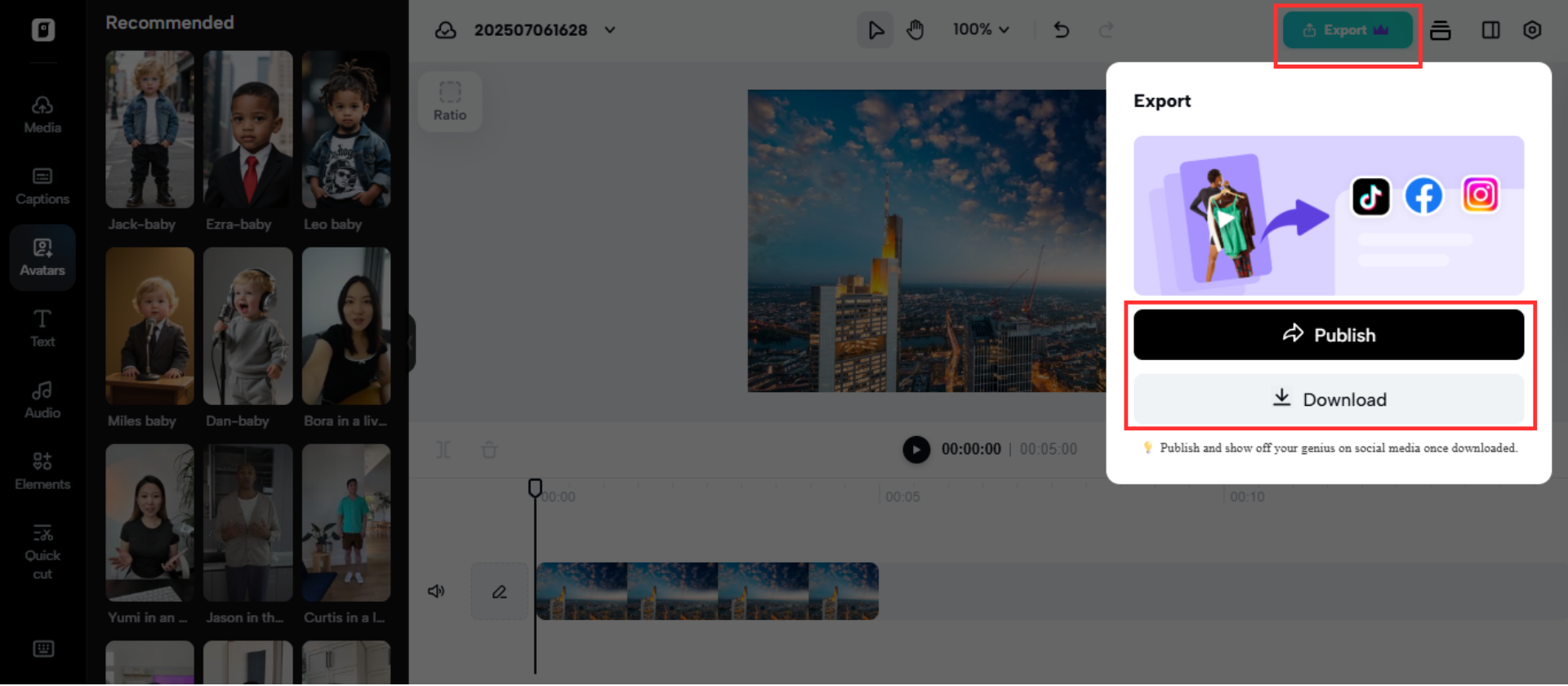Xuất video của bạn