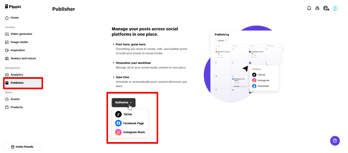 So verbinden Sie Social Media mit Pippit