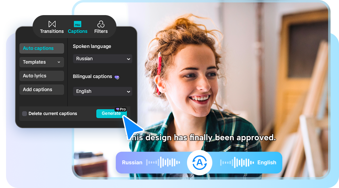 Quick and precise Russian to English translation in CapCut