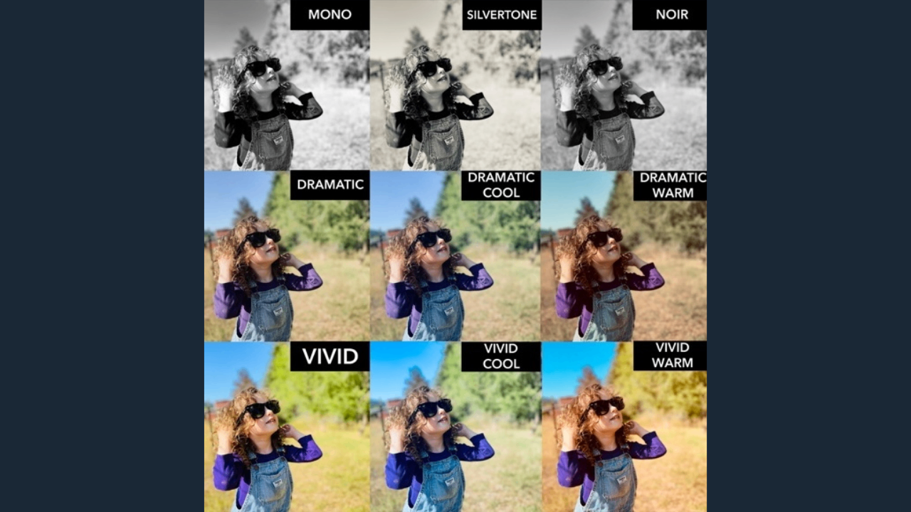 Several filters for photos on iPhone Camera