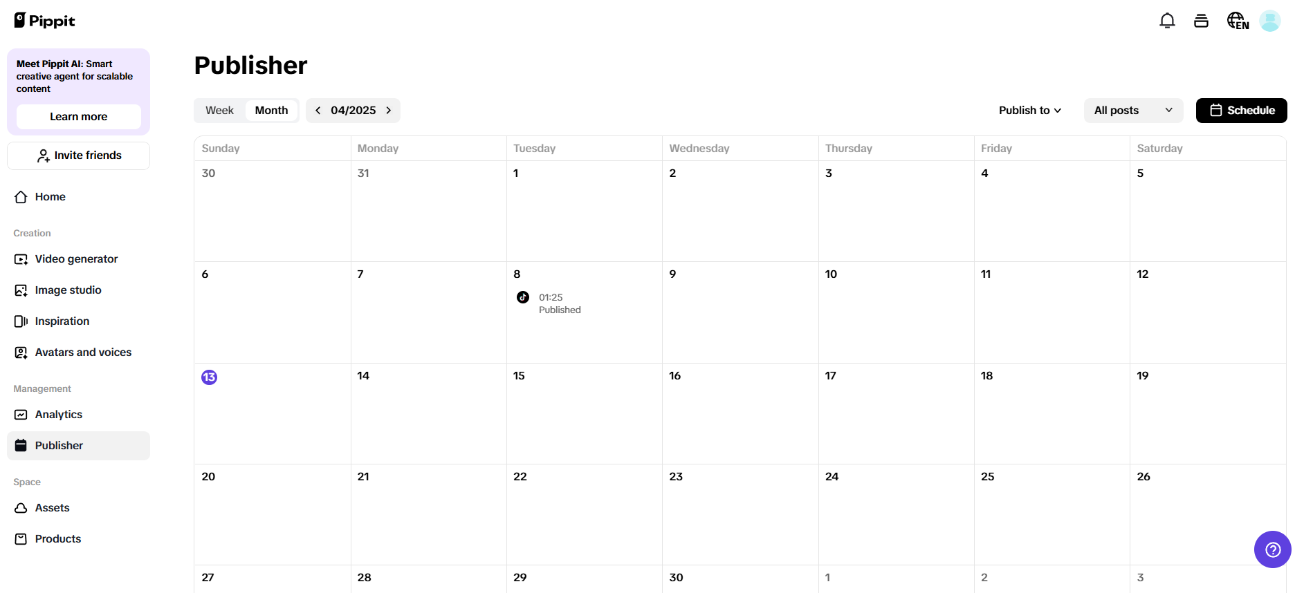 Scheduling and auto-publishing