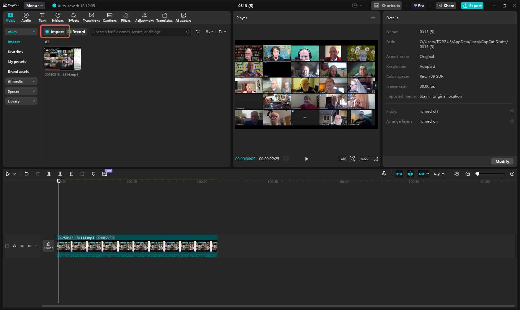 Upload your recording
