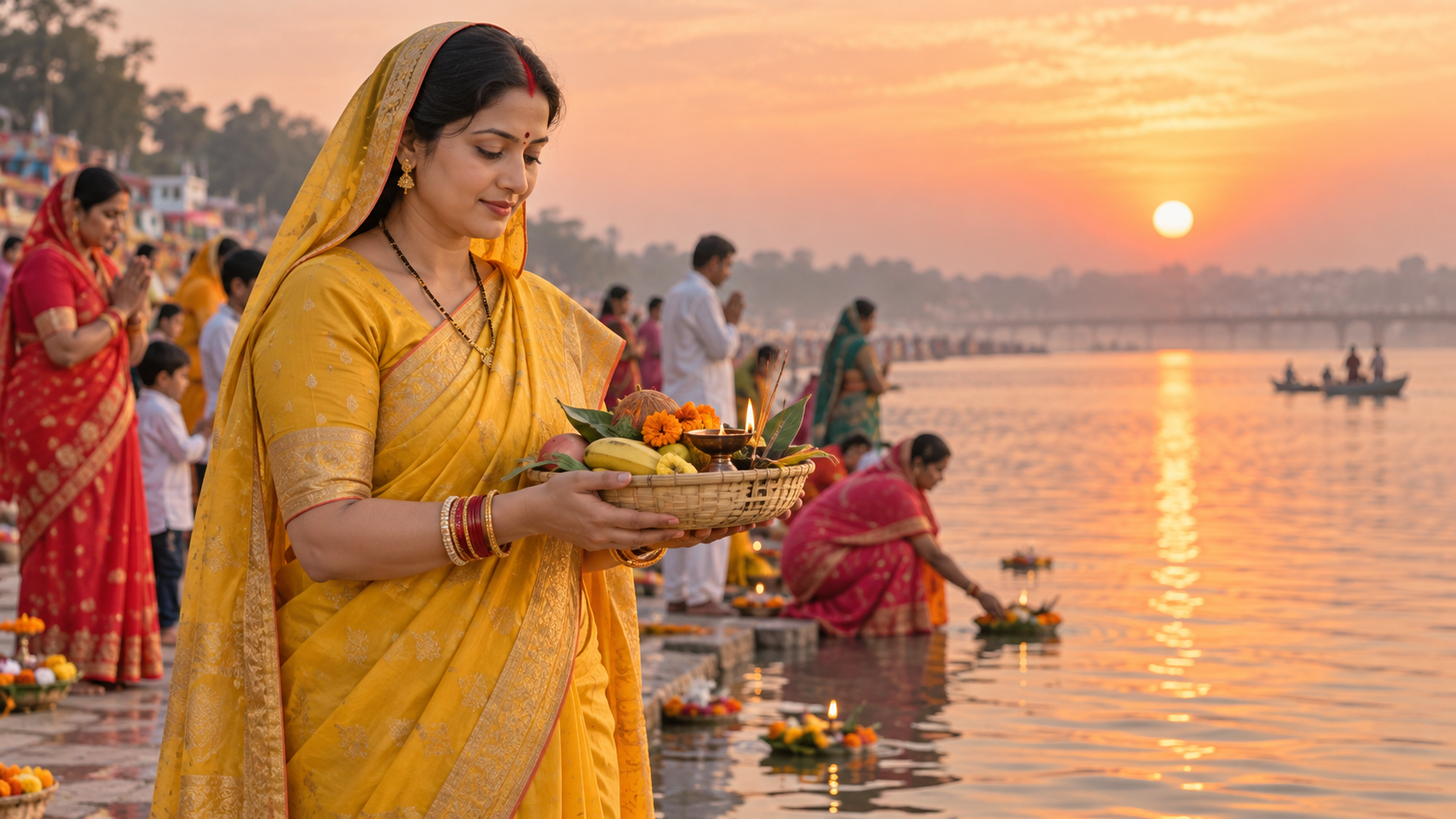 Jitiya Puja fotoğraf istemleri: Sunrise Riverside Teklifi