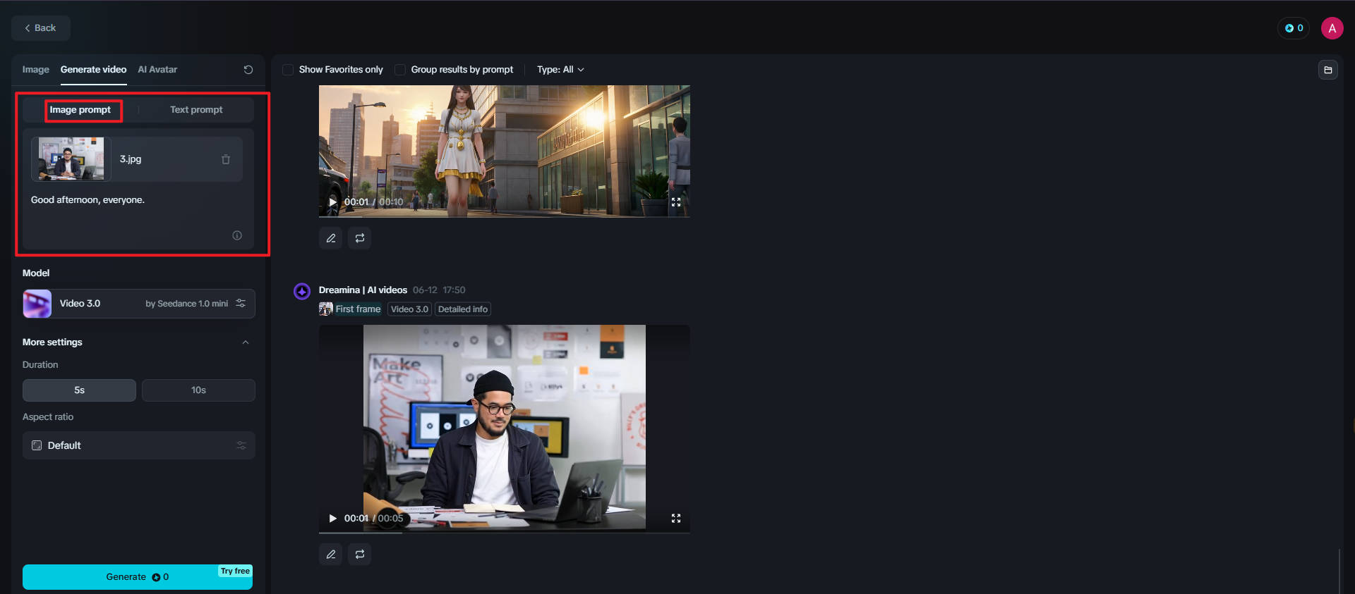 Générateur d'image à vidéo