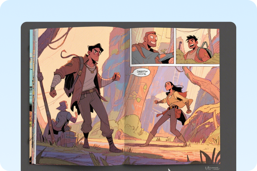 Mezcla fotos con IA para ilustración de libros