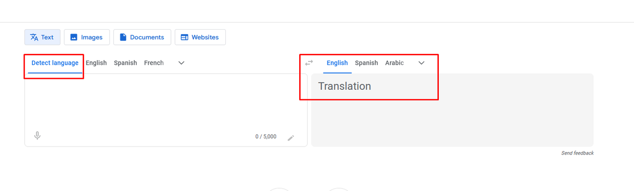 Language selection