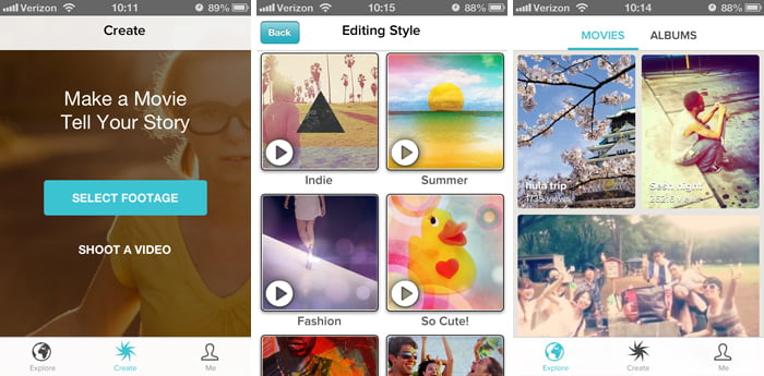 Showing how to use the Magisto video editor & maker on mobile