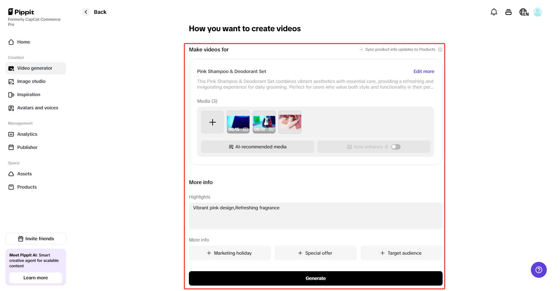 Customize video info