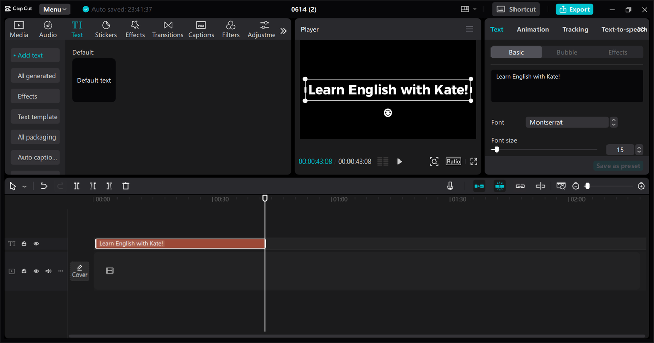 Schnittstelle des CapCut Desktop-Video-Editors – das beste Werkzeug zur Erstellung individueller KI-Stimmen