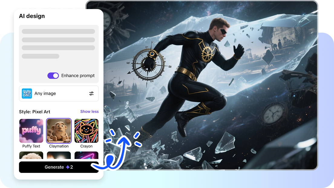 Turn text into superhero