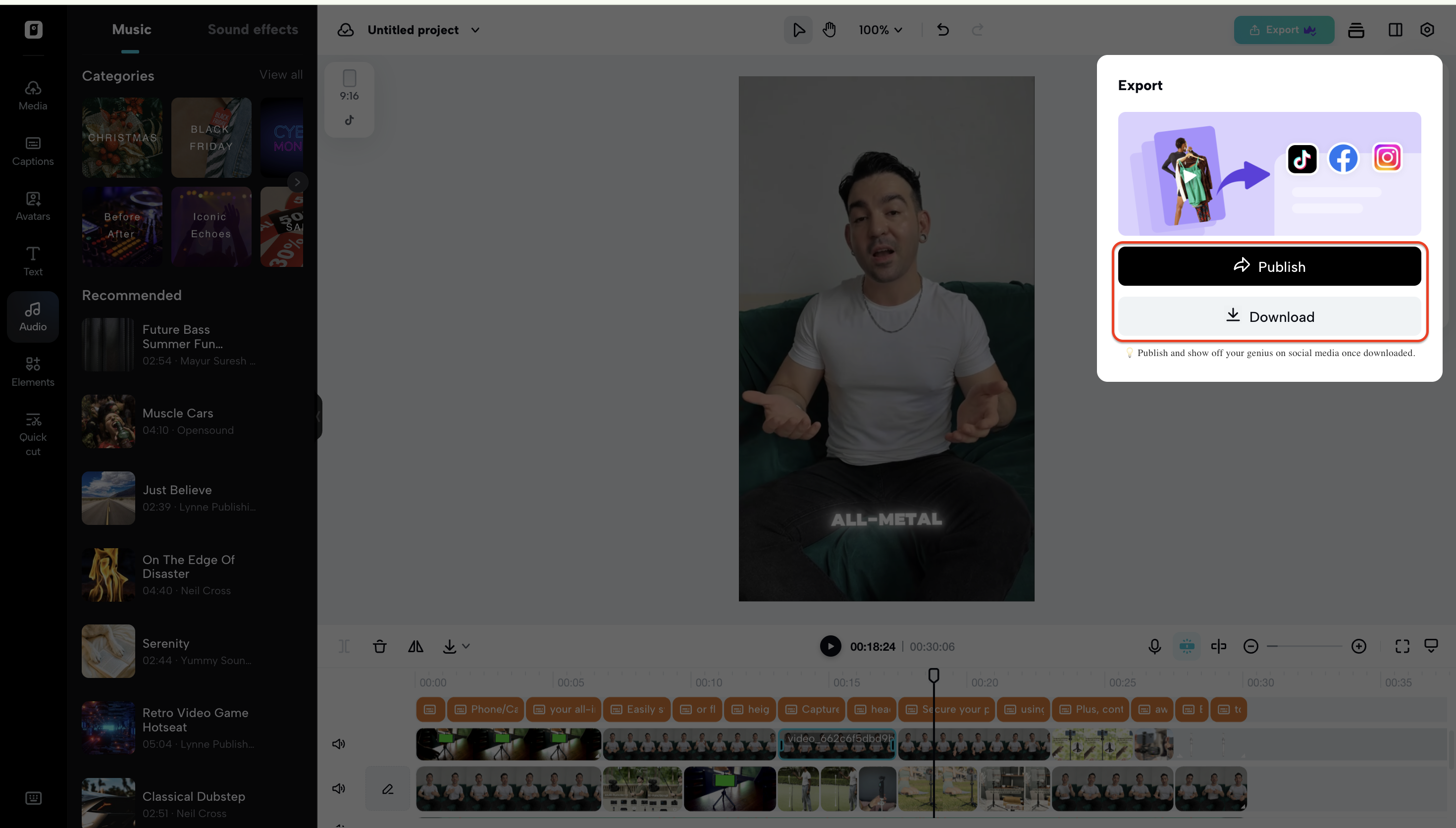 Download or publish to track analytics