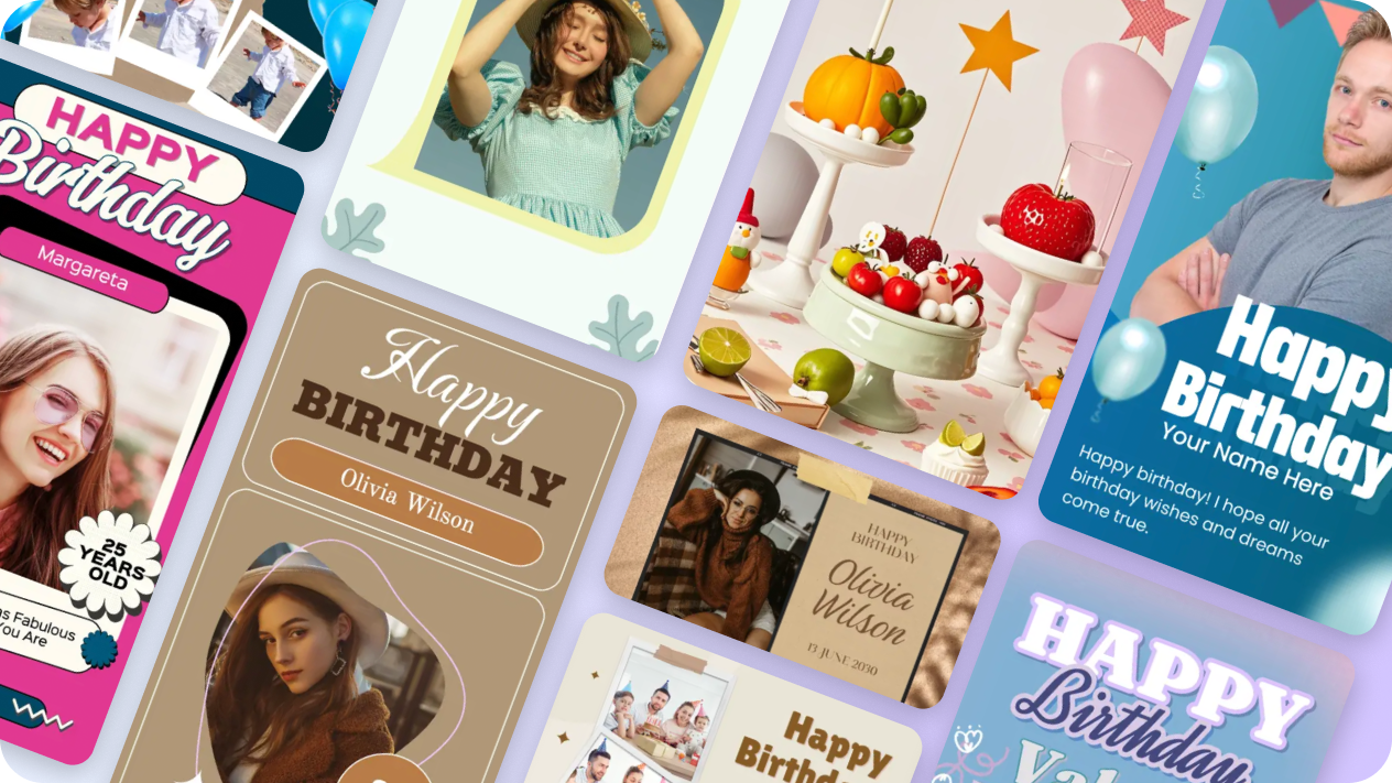 Preset templates for birthday invitation