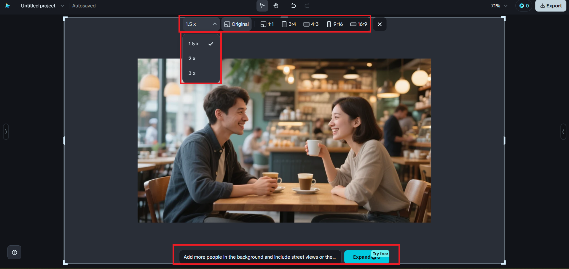 Expand feature interface
