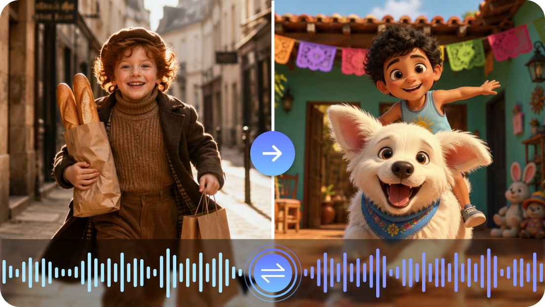 Audio-to-audio controllable generation from the voice library