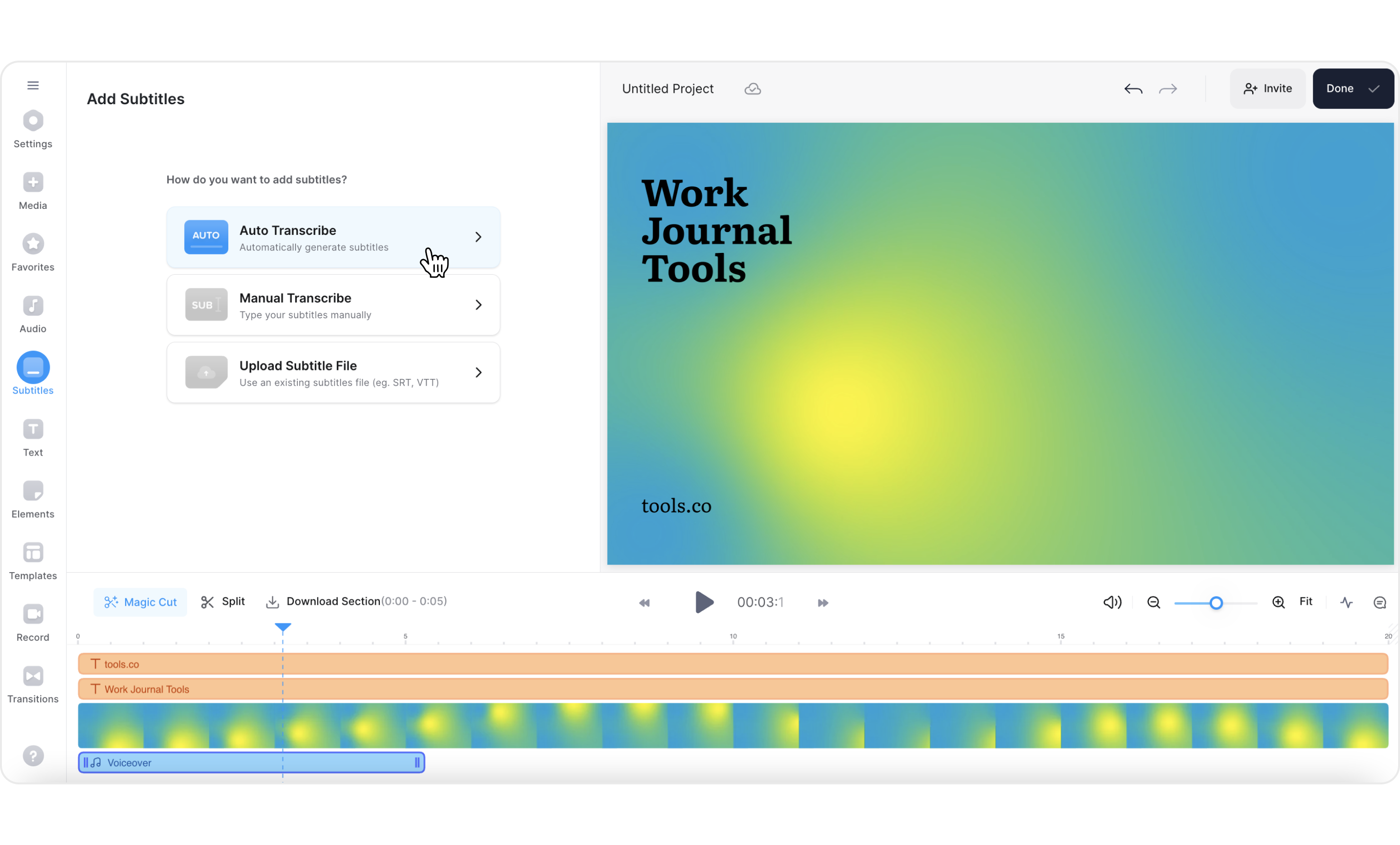 VEED.IO interface