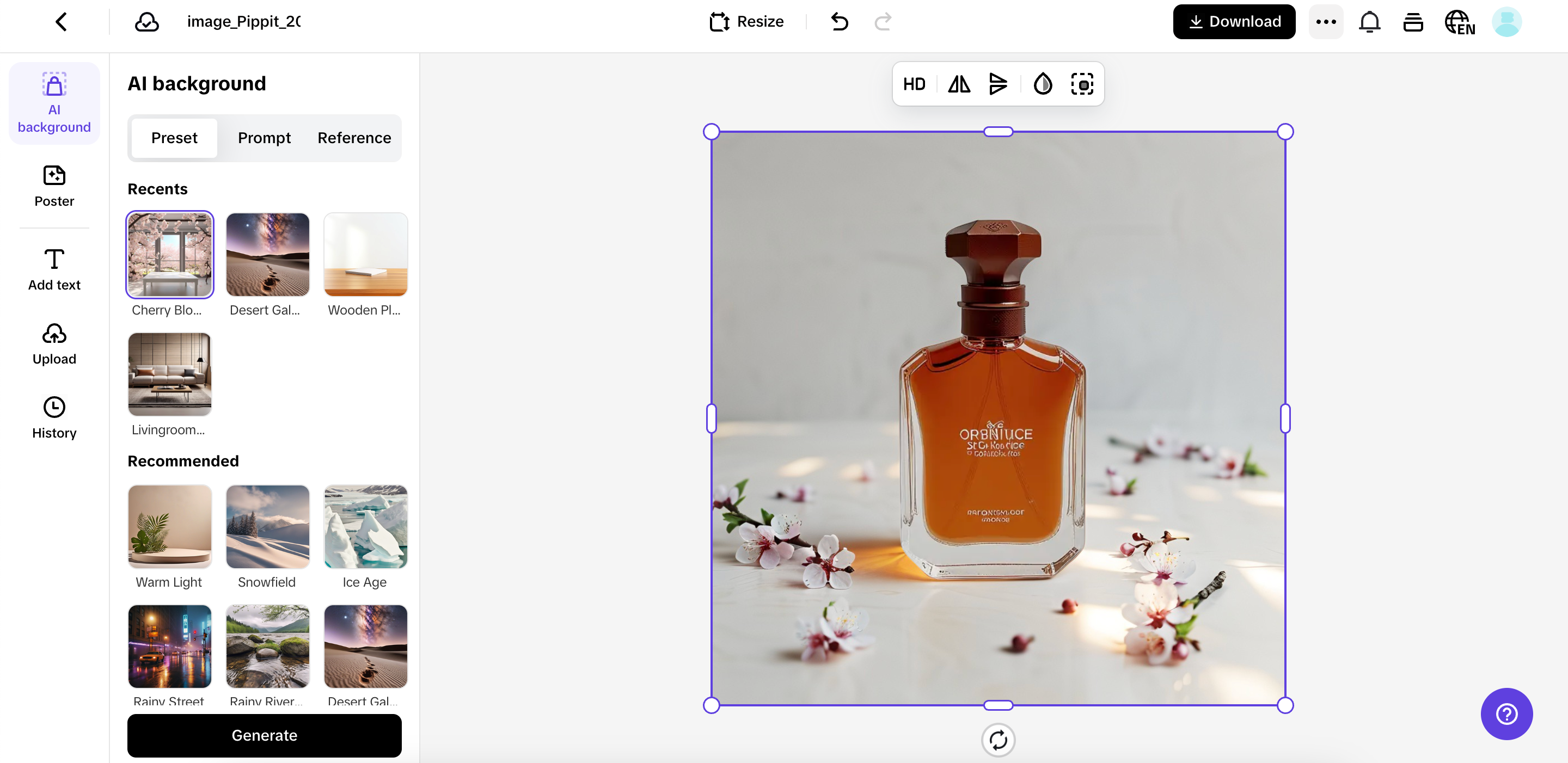 Replace background with AI