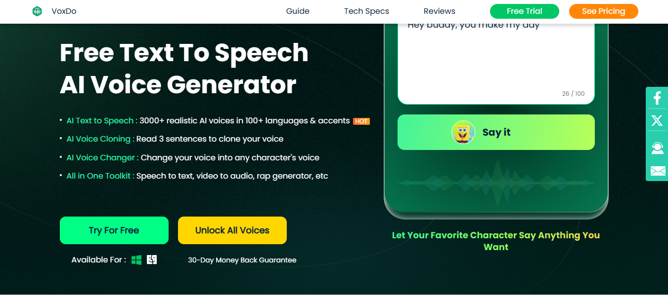 VoxDo's interface
