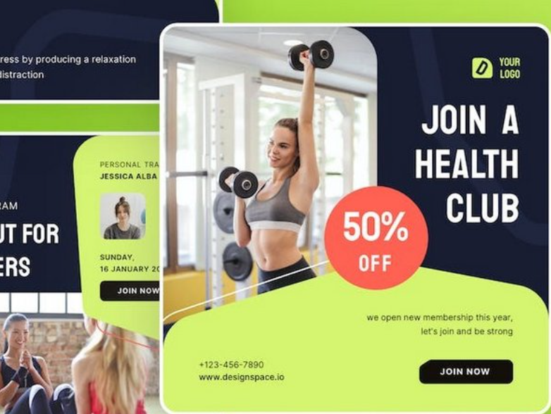 Fitness & gym Figma Instagram templates