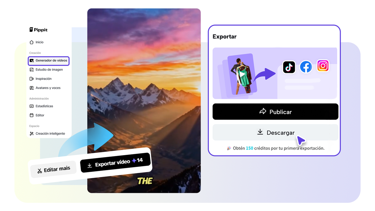 Exportar el video ideal mediante la edición rápida.