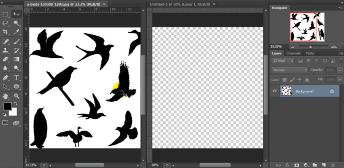 Select and modify the area