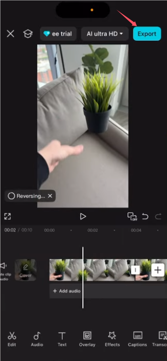 Exportar vídeo em loop no celular