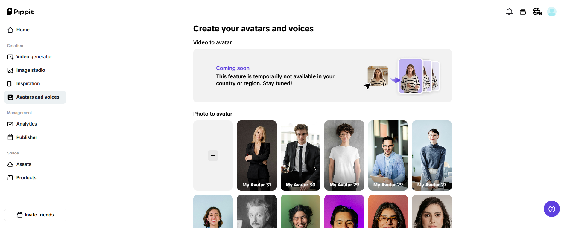 Create real avatars