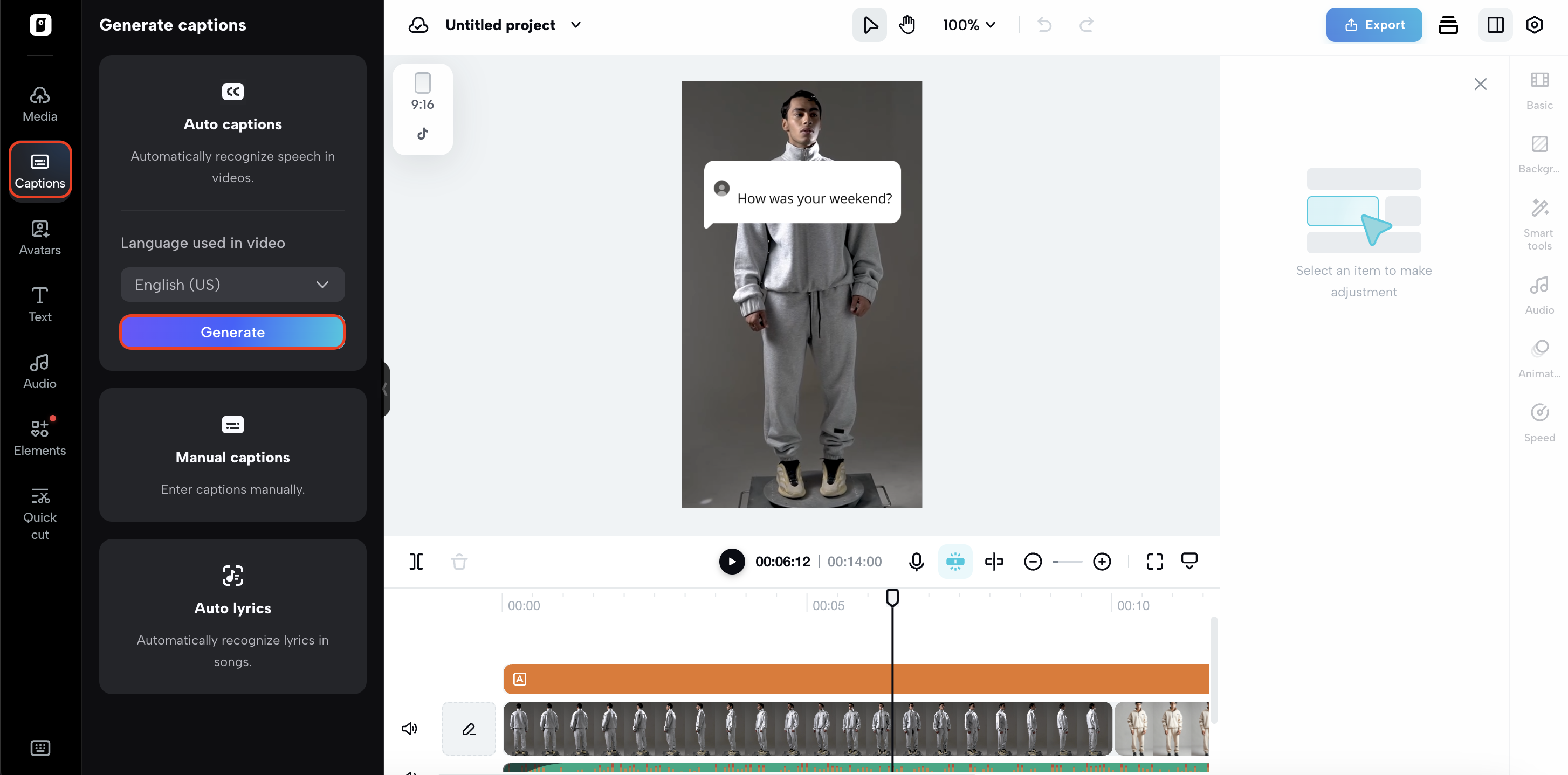Add professional captions to creator content