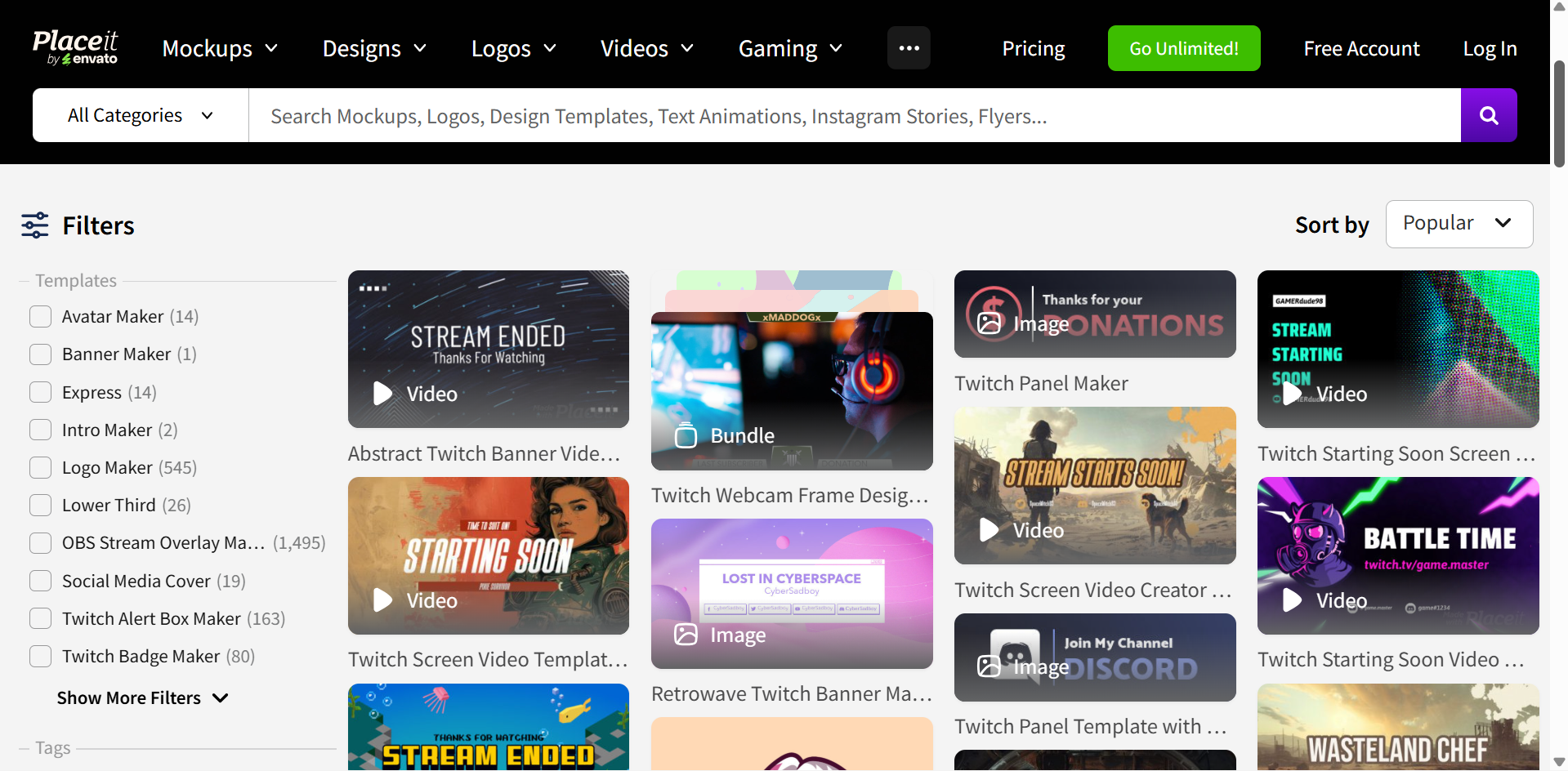 Placeit  - the best platform to get Twitch banner templates