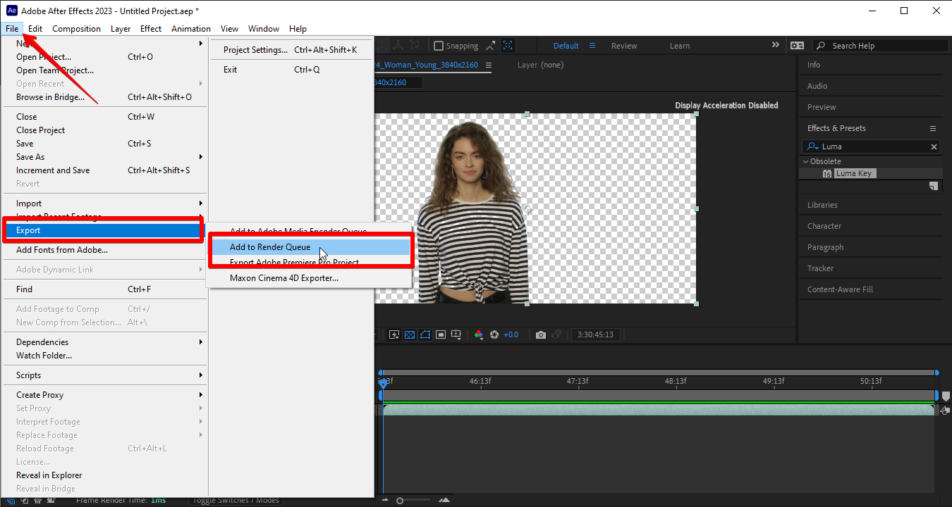 Exporting video from After Effects