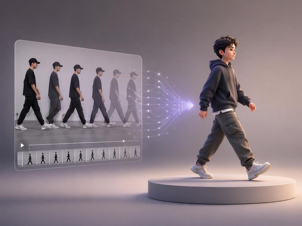 walking motion transfer AI prompt cover 2 in 4:3