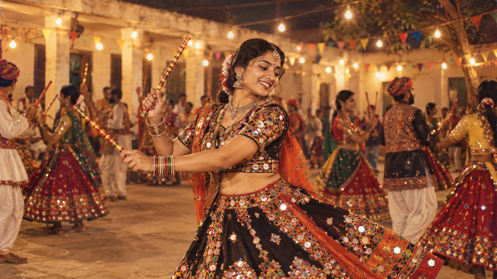 1980s Navratri AI photo prompts example