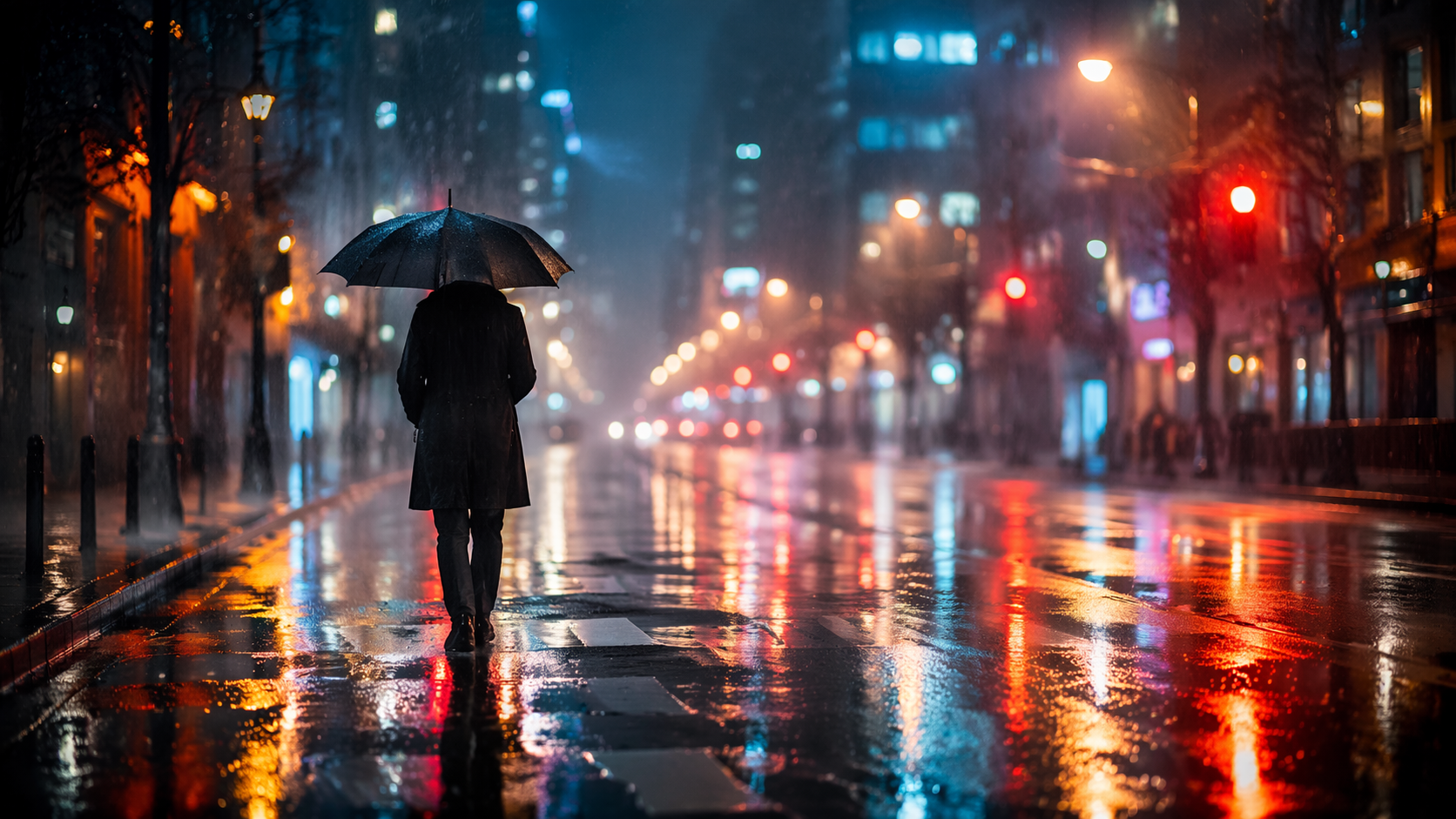 Dreamina prompt gesehen regen prompt Beispiel 2: Regenschirm Reflexion Szene