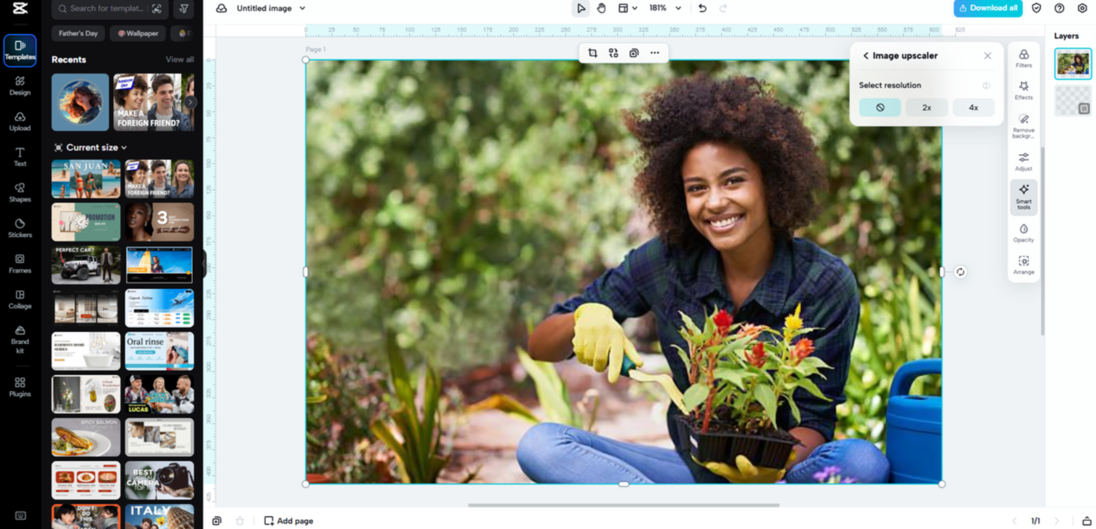 Interface of CapCut Web - an alternative way to edit and enhance your images