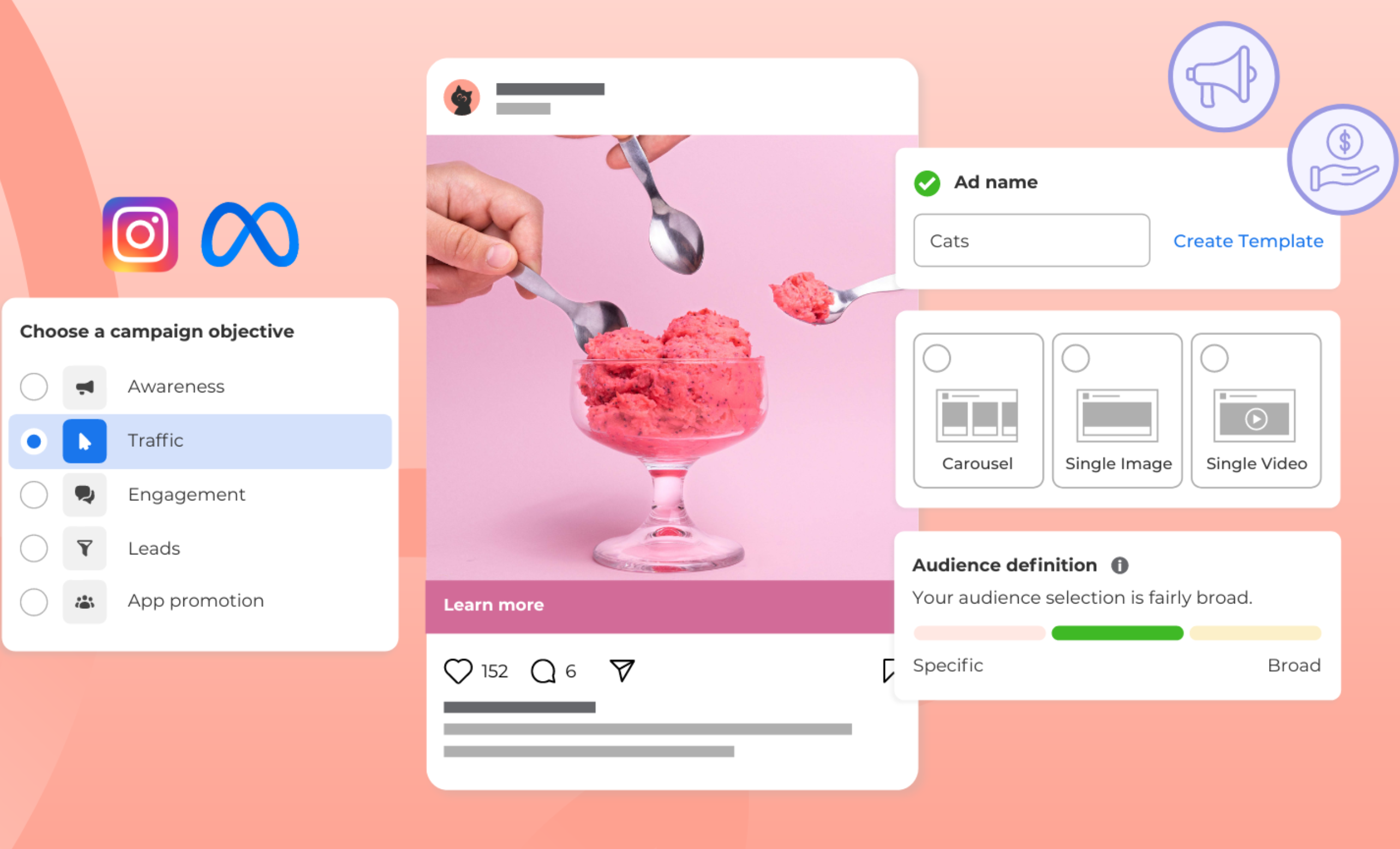Annuncio video Instagram, mostrato in forma di bobina