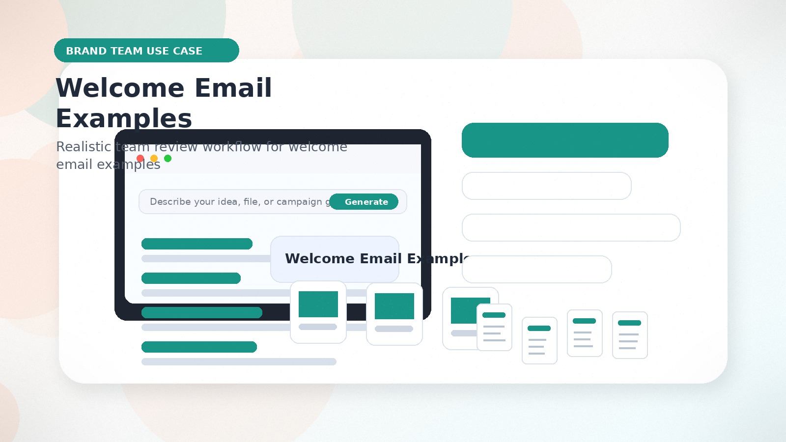 Welcome Email Examples realistic brand team use case visual for welcome email examples
