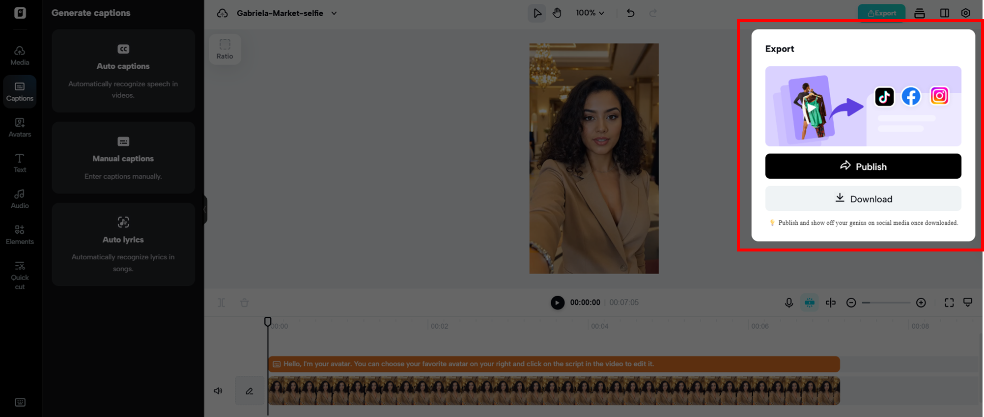 Finalizar e exportar