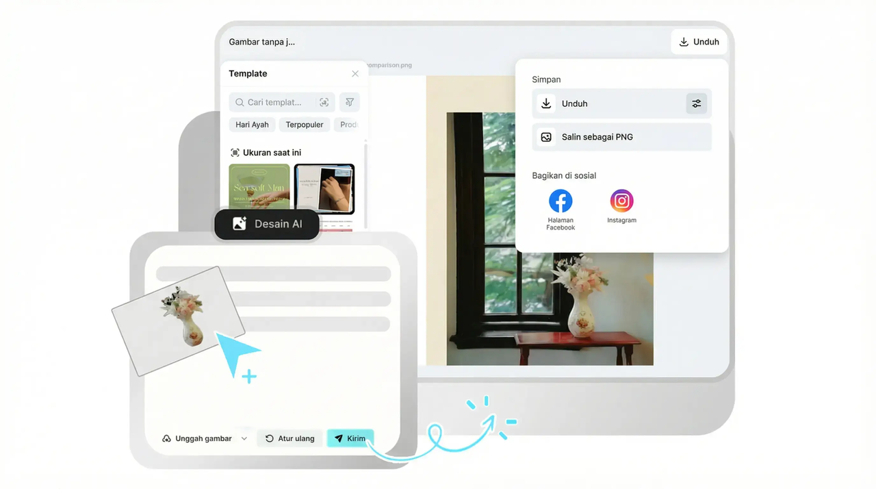 Ekspor video & bagikan ke sosial media/e-commerce