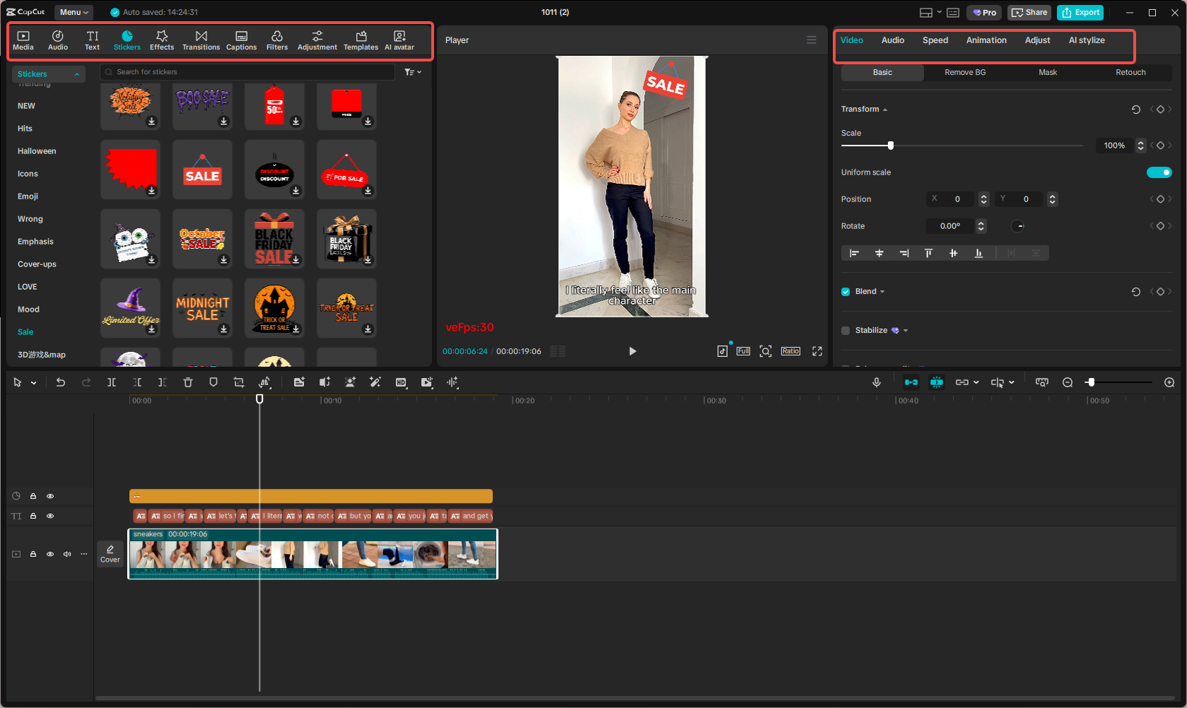 Customize the Instagram ad video