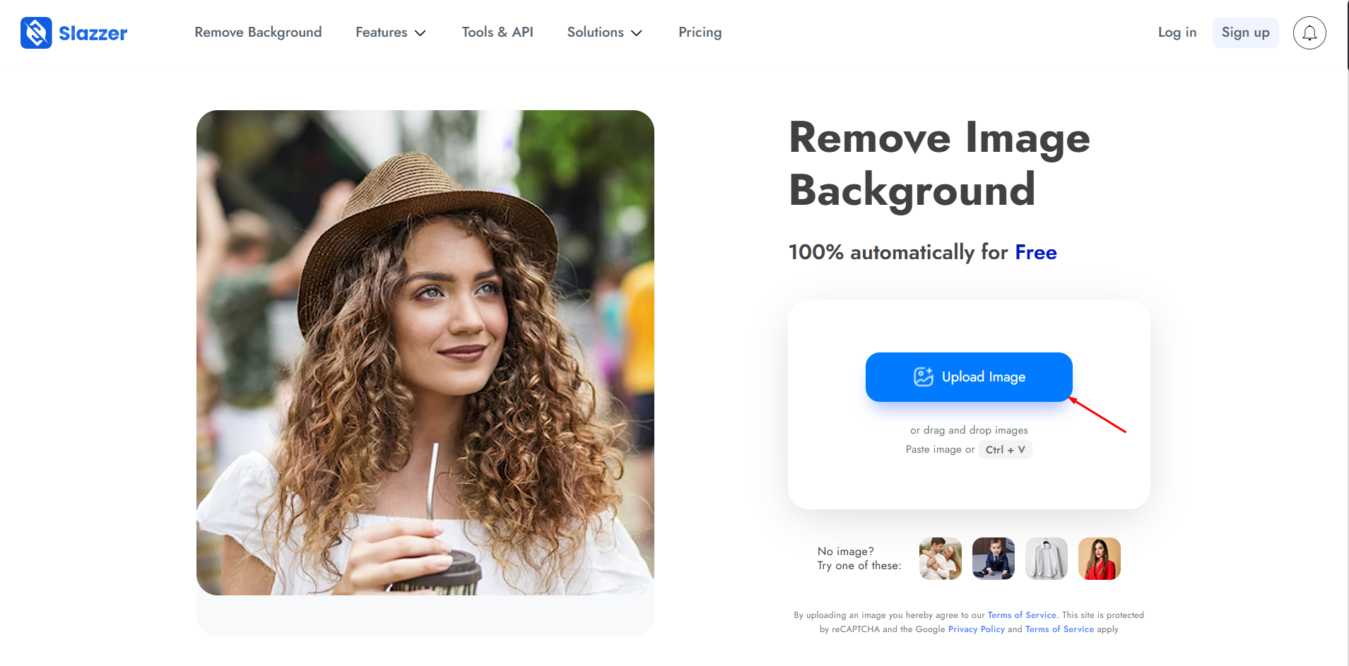 Uploading an image to Slazzer