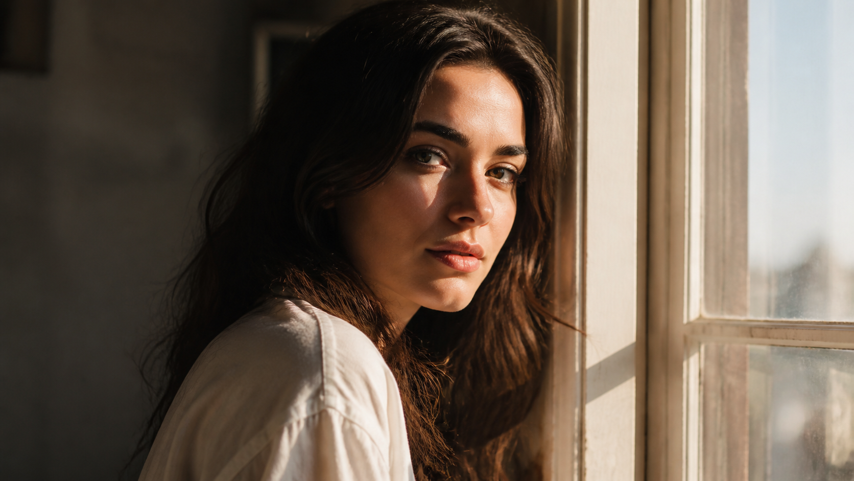 Bright seaside portrait