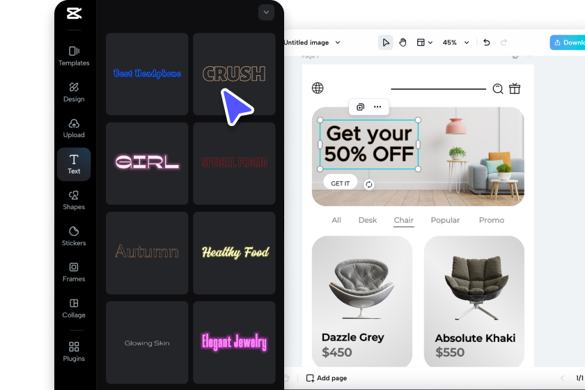 Customize templates with advance editing tools