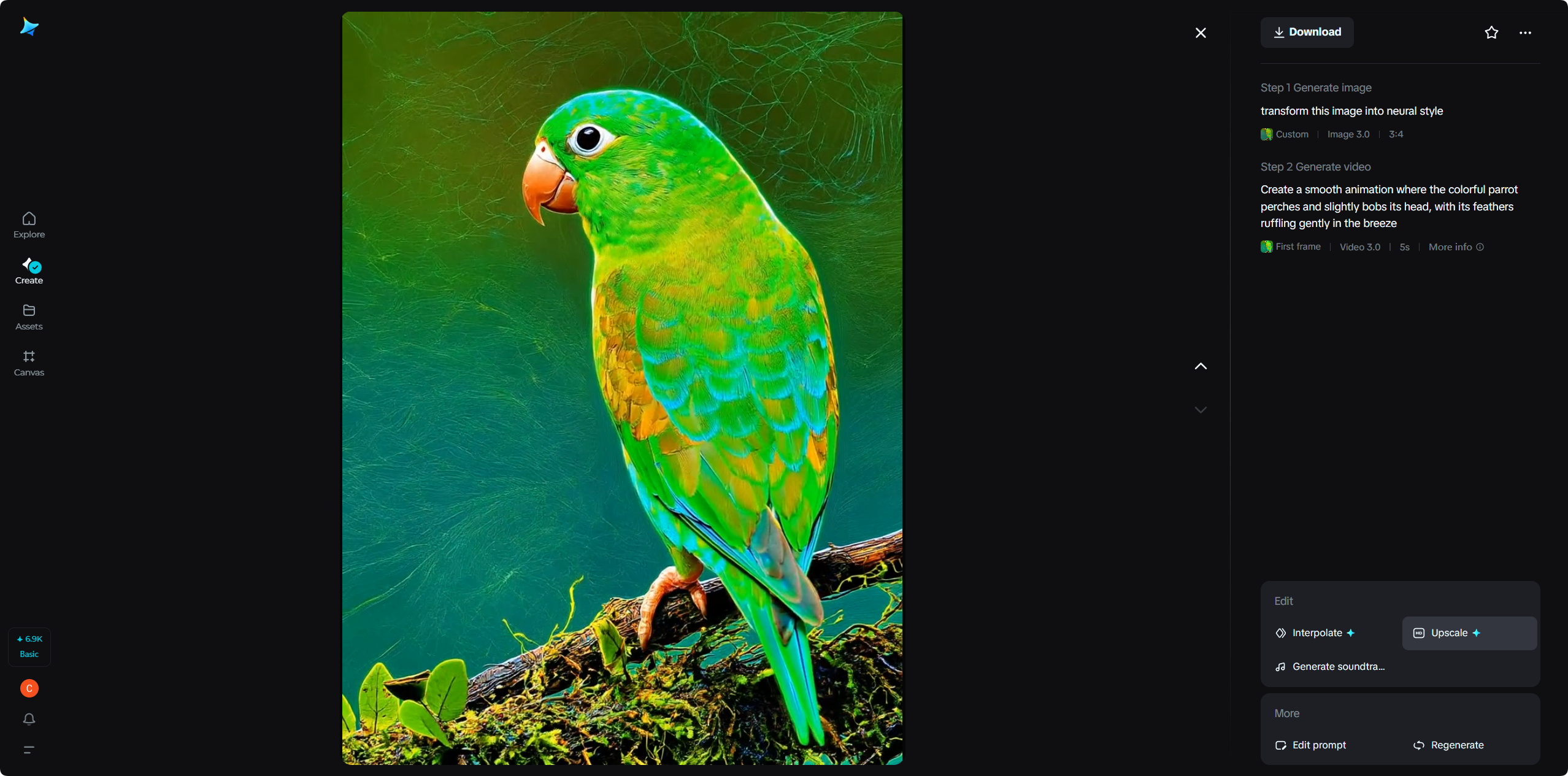 Dreaminaの「アップスケール」機能