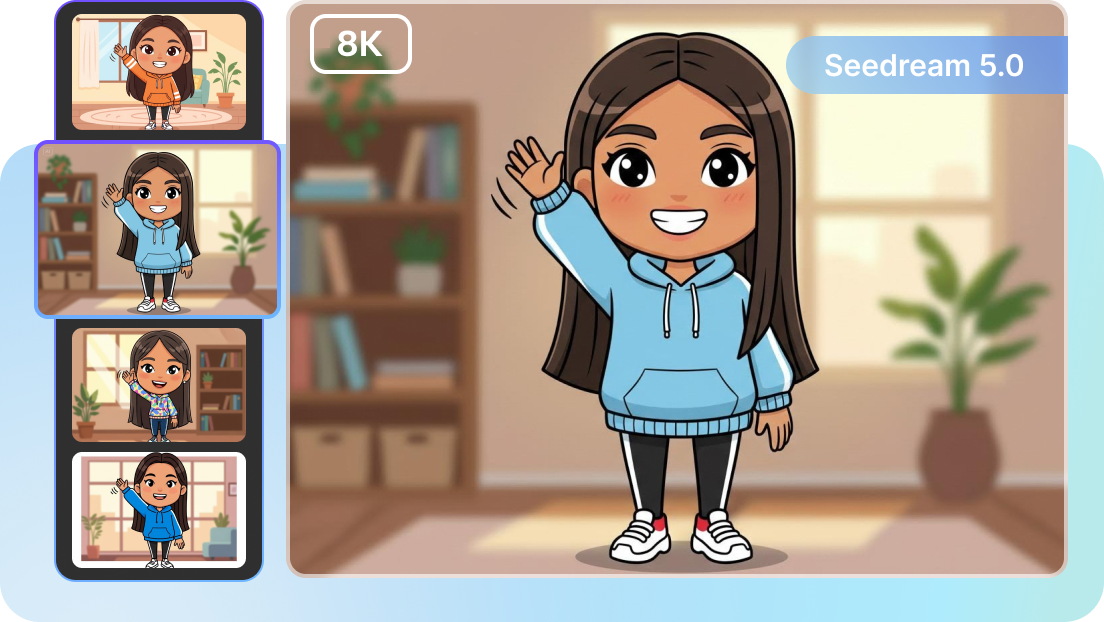 Fast and AI-powered Bitmoji creation with high-resolution quality using Seedream 4.5 models.