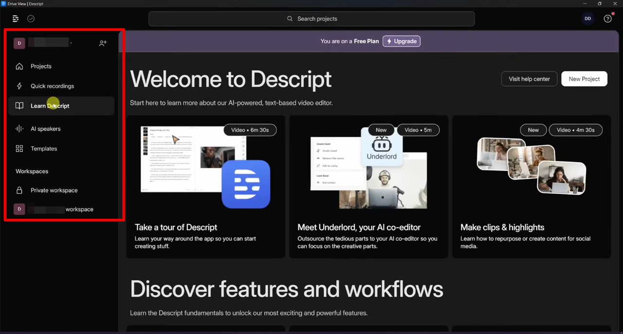 Description AI video editor
