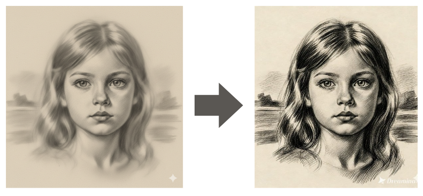 Imagen que muestra un boceto en HD