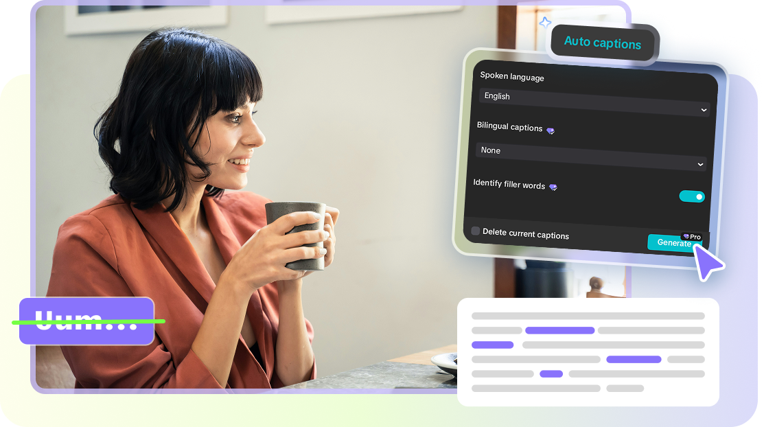 AI detects filler words in speech