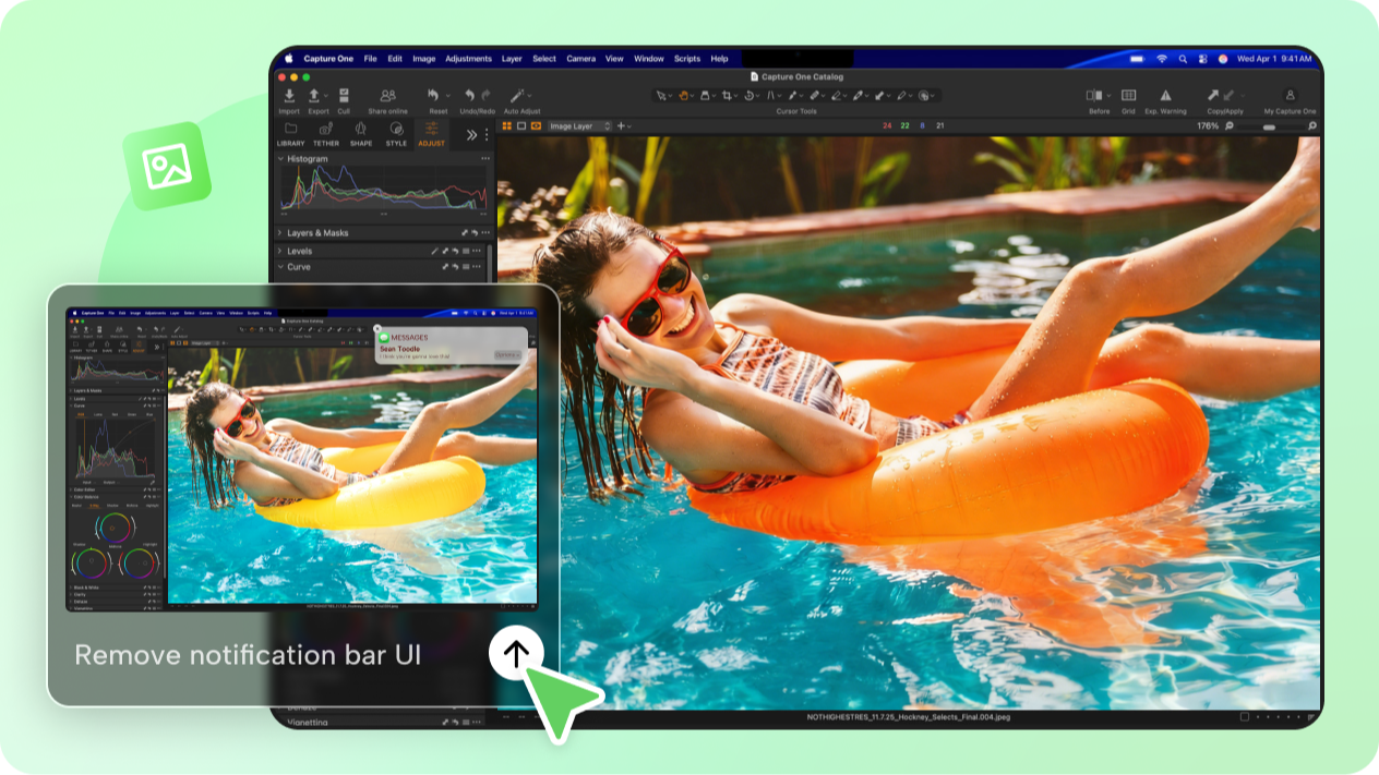 Edit screenshot content and details with Interactive editing