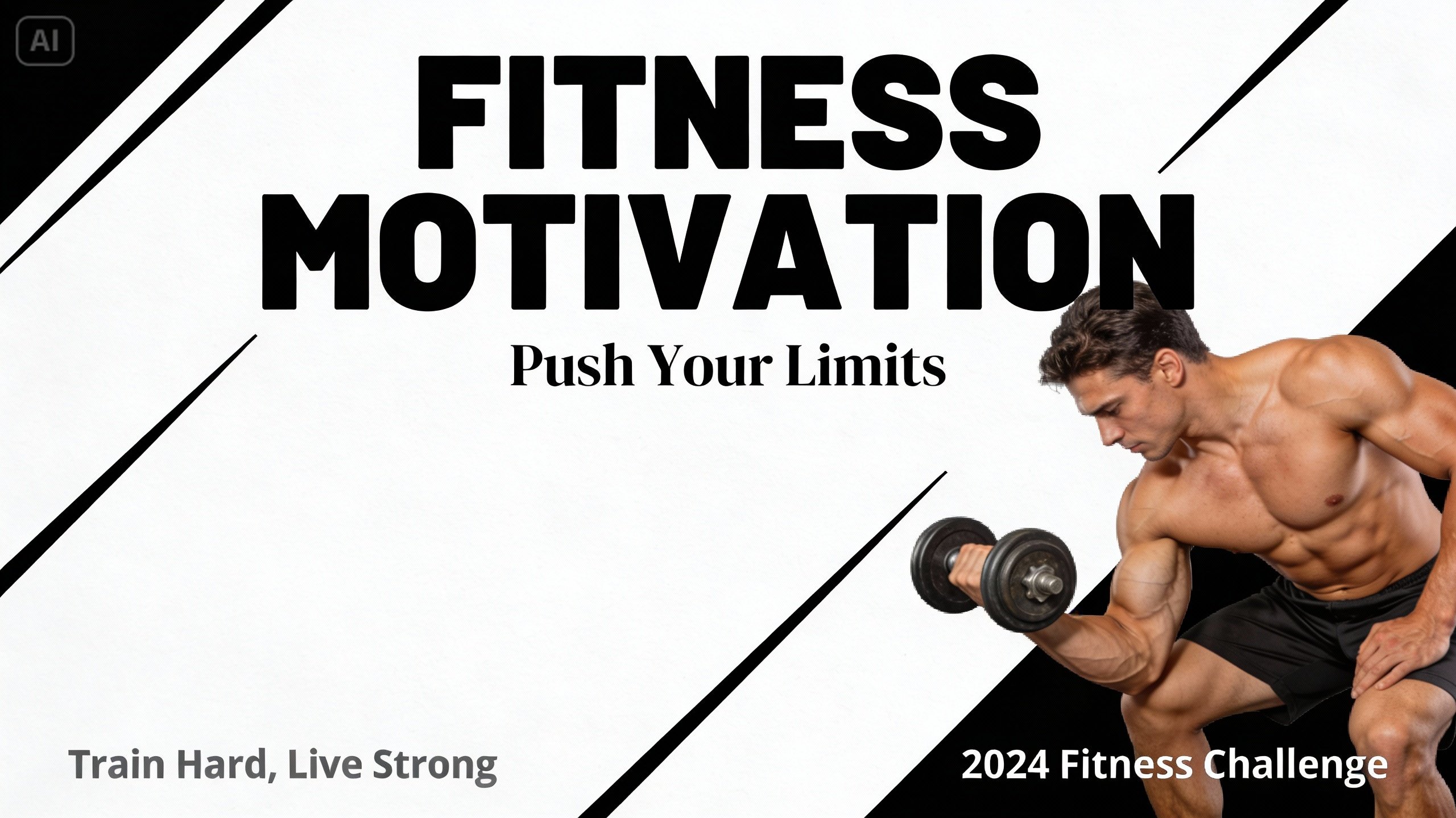 使用負空間強調健身人物的健身海報