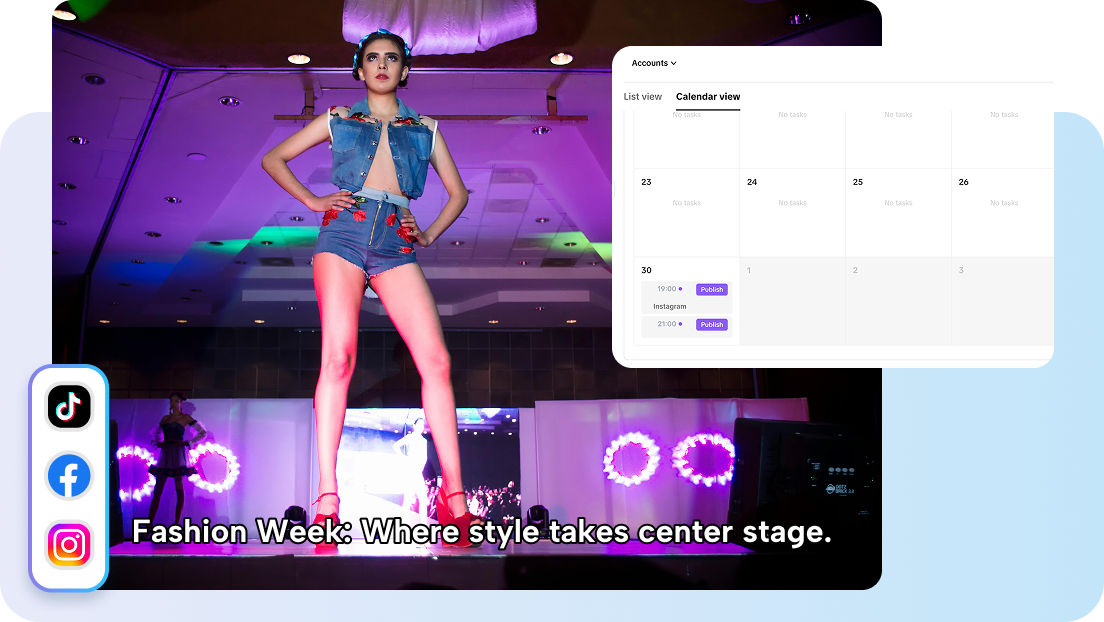 לוח שנה למדיה חברתית.